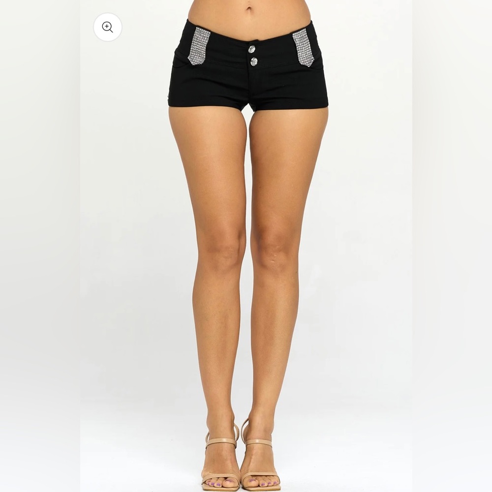 RHINESTONE EMBELLISHED MINI SHORTS NWT